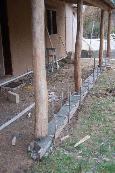 Natural poles Red Stringybark Eucalyptus poles (class 2 durability) on stirrups
